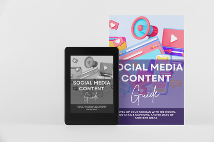 Social Media Content Guide | 90 Days of Ideas, 150 Hooks, 100 CTAs & Captions
