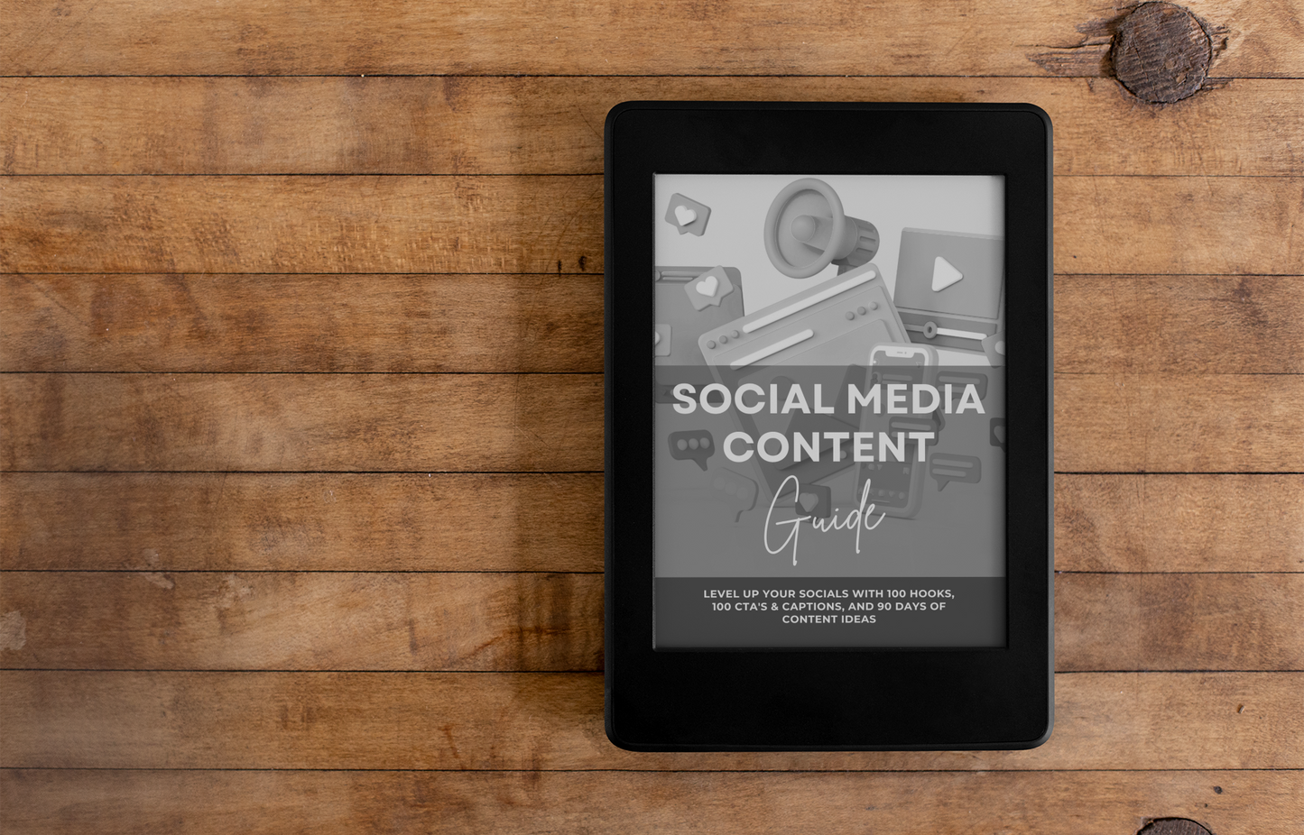 Social Media Content Guide | 90 Days of Ideas, 150 Hooks, 100 CTAs & Captions